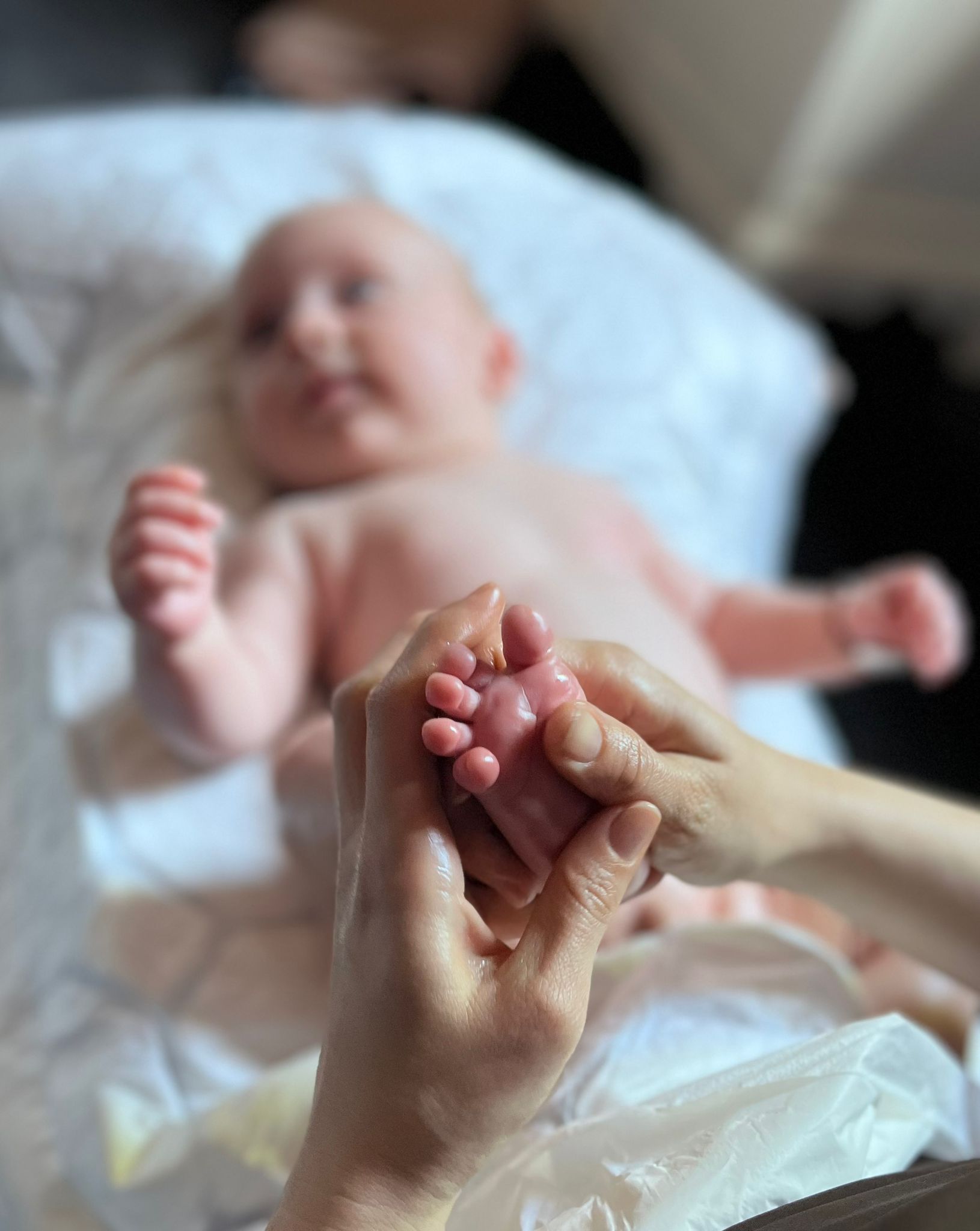 Baby tijdens de massage